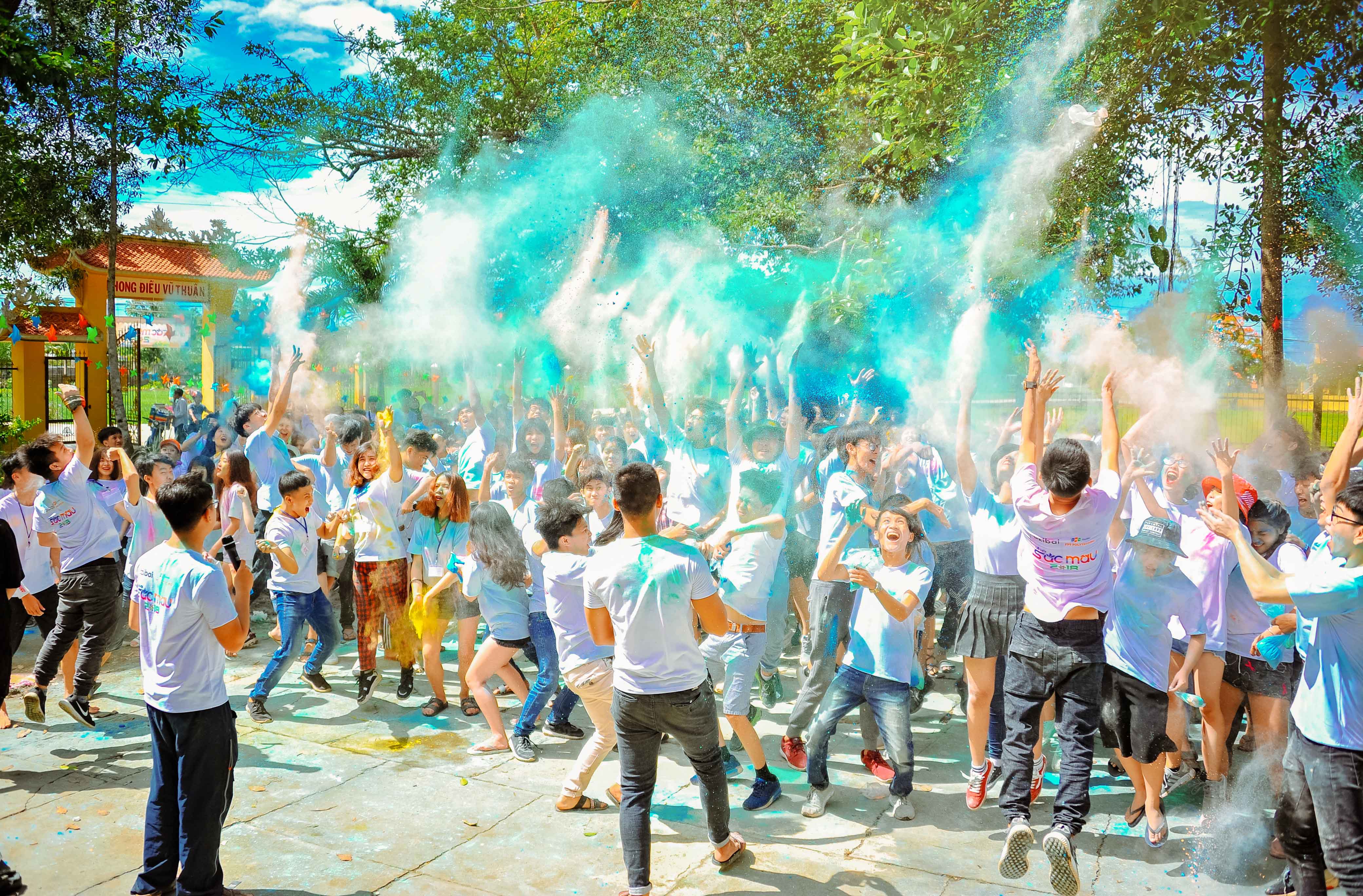 students celebrating university events in visayas