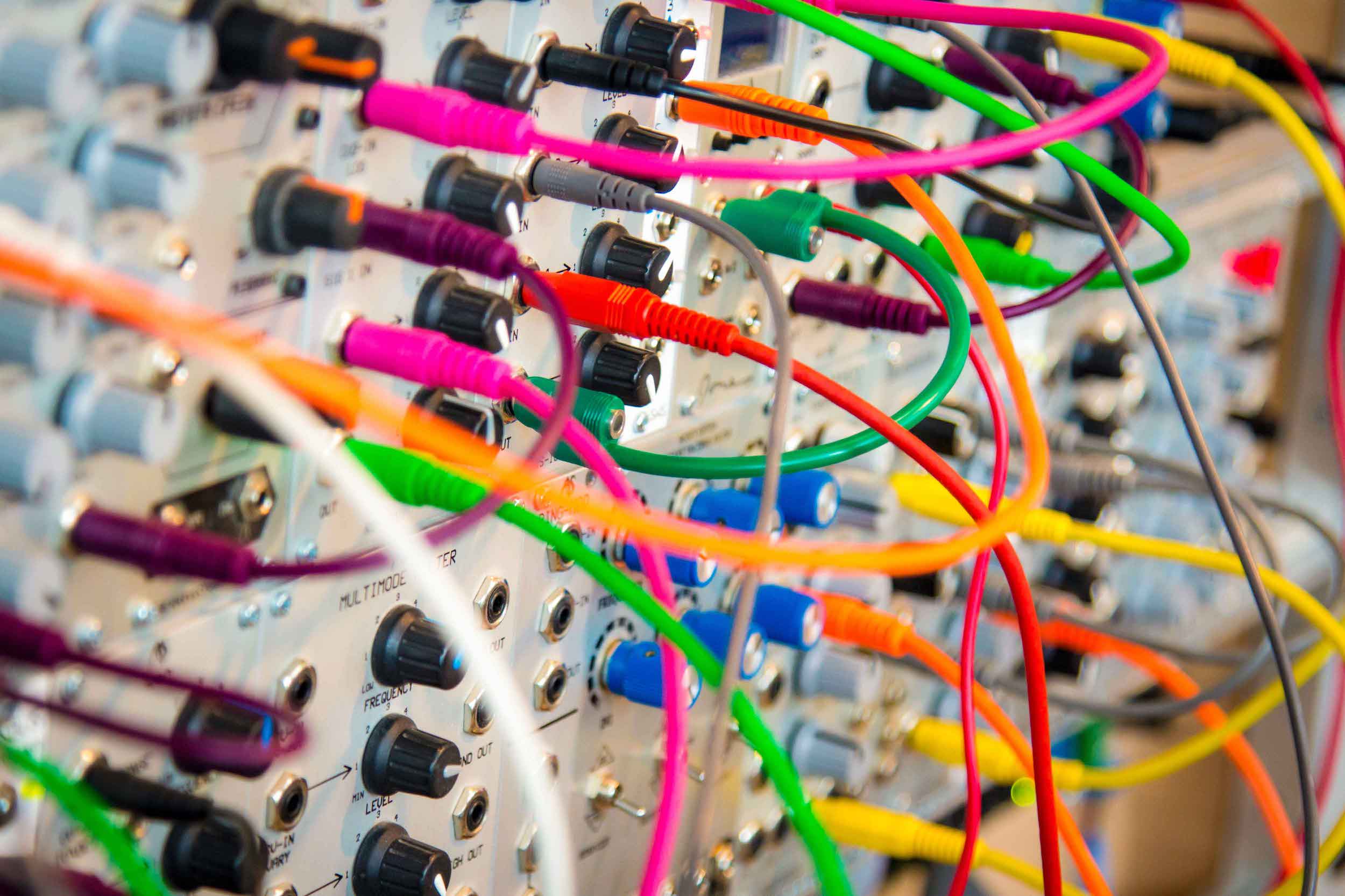 a circuit of vibrantly colored wires