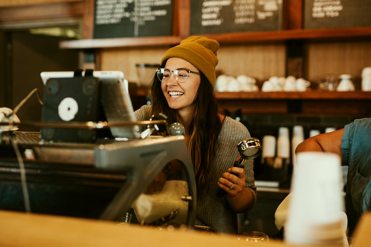 woman barista working