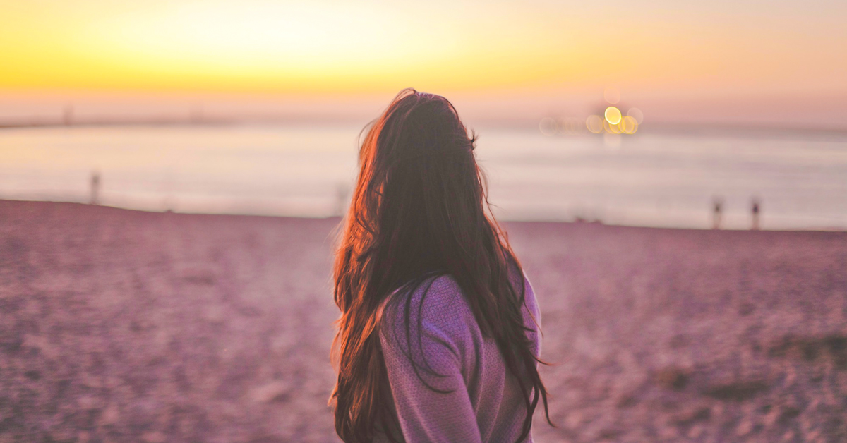 girl looking at horizon
