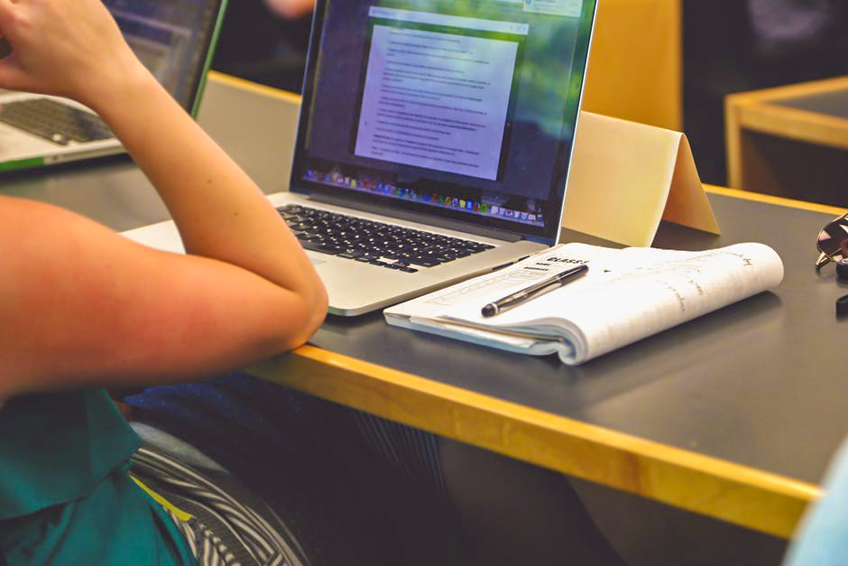 laptop and notes
