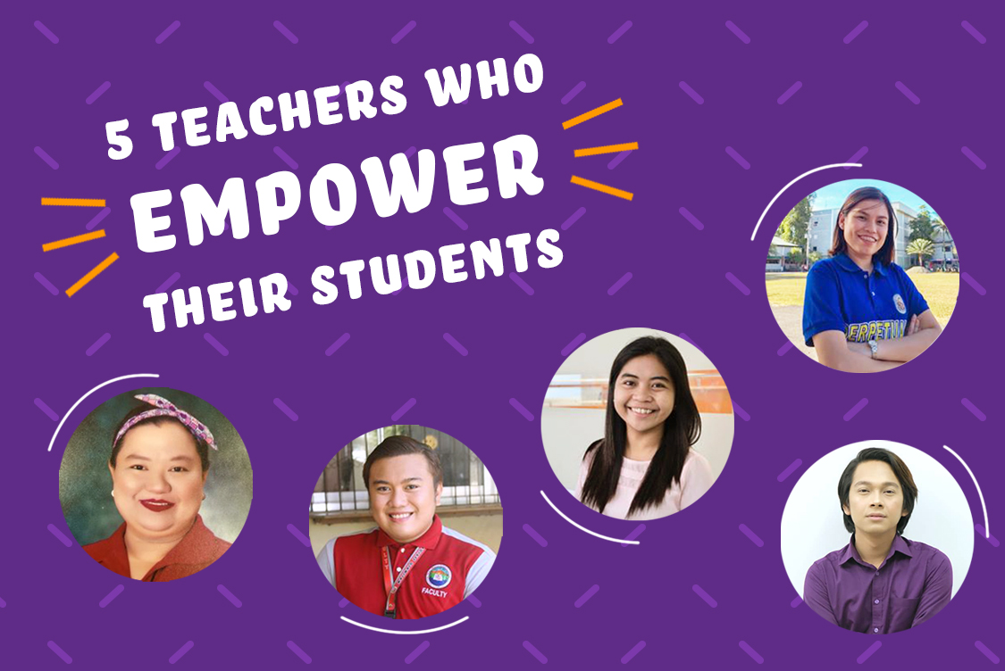 photo collage of 5 Filipino teachers