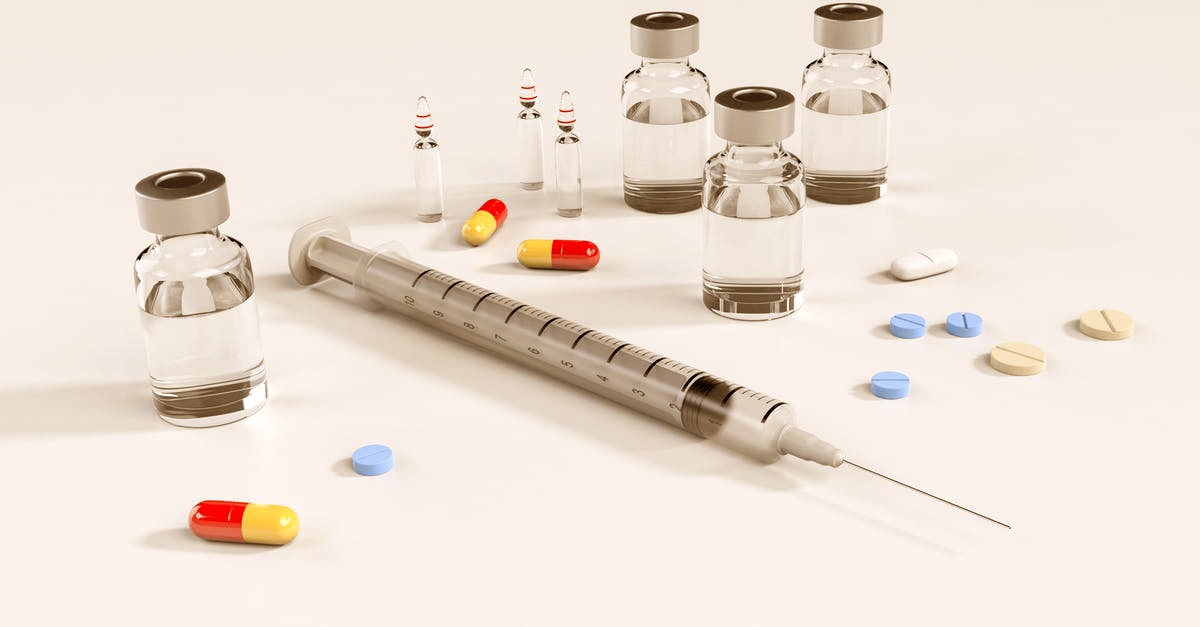 medical tools on a table syringe tables pills capsules
