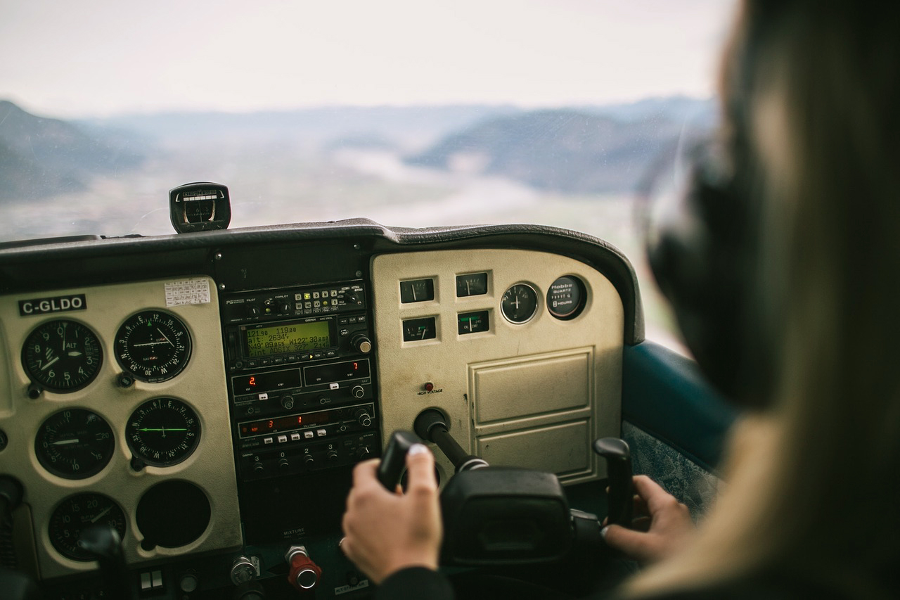 student flying an aircraft