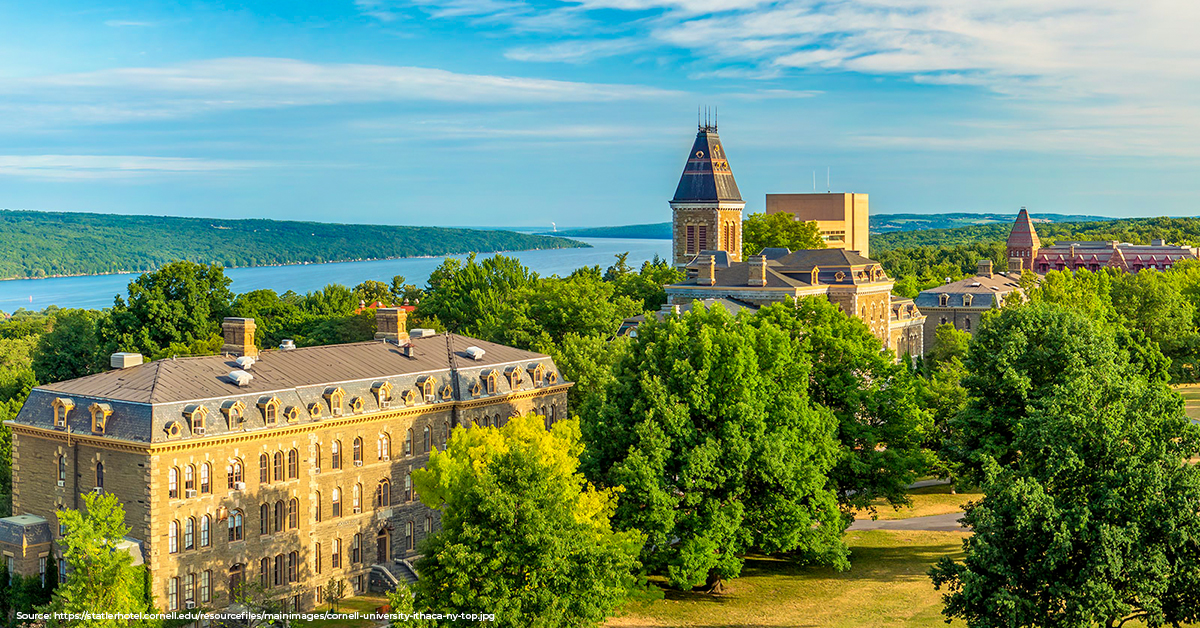 bird's eye view of cornell university