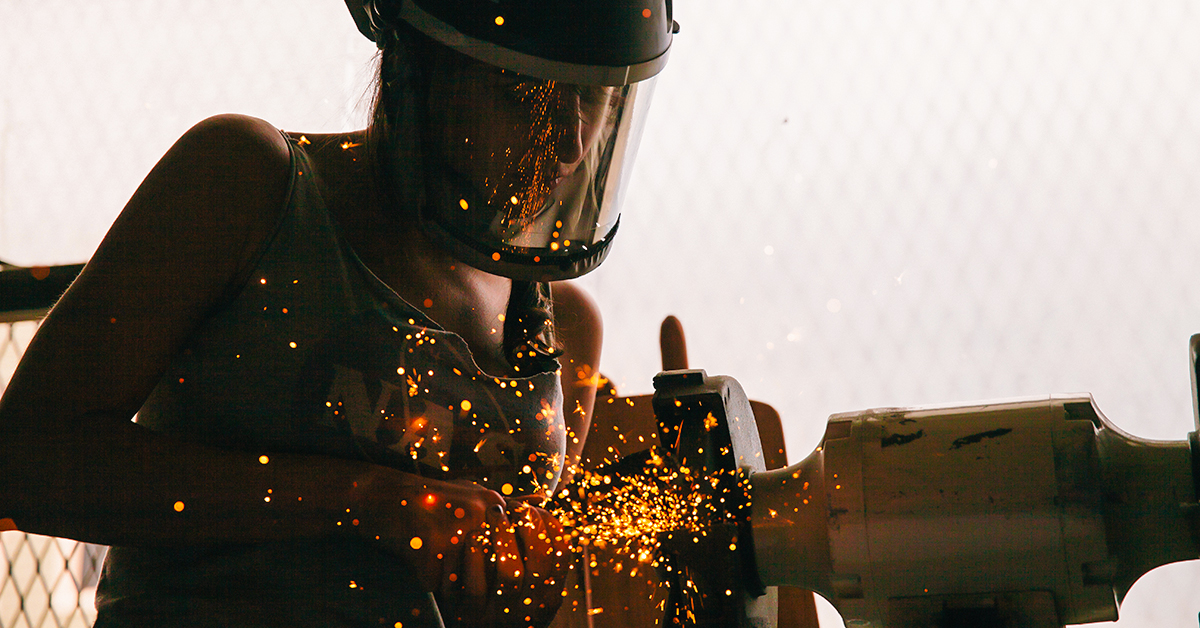 female welder