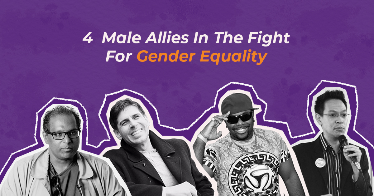 photo collage of male allies for gender equality