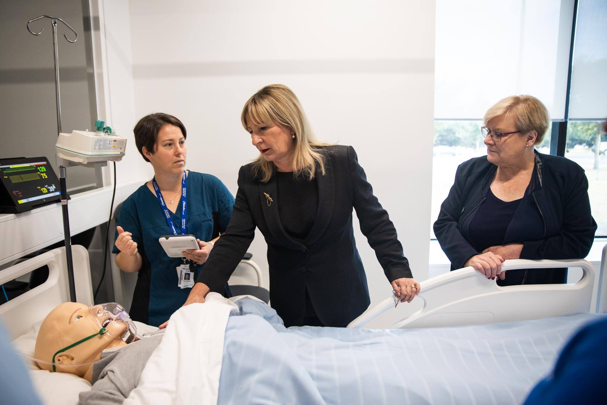 nursing and allied health professionals training with laerdal mannequin
