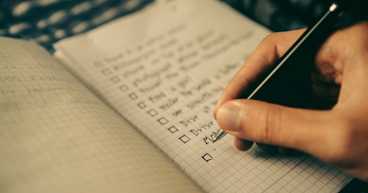 writing a checkbox-type list on notebook