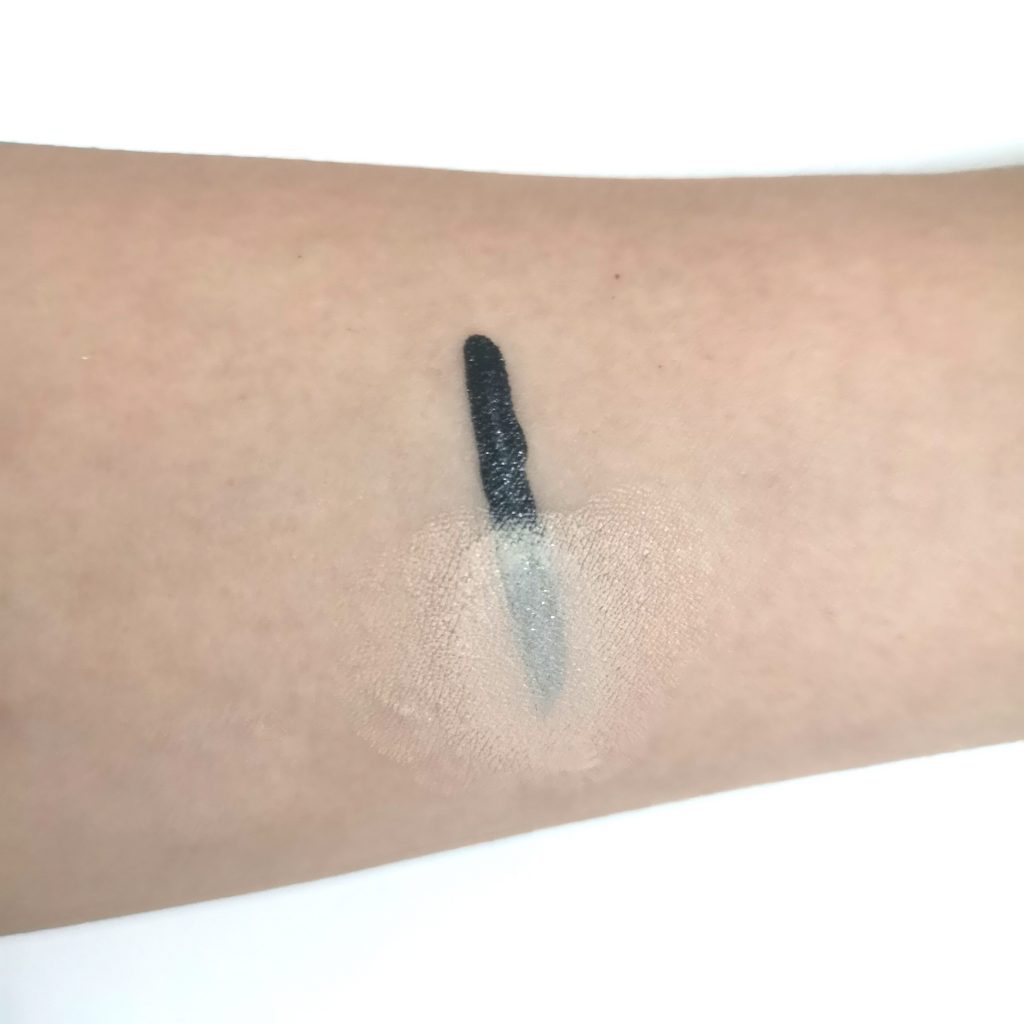 Coverage test with an eyeliner swatch