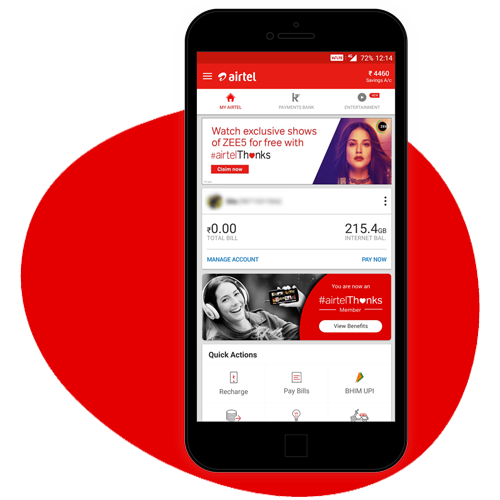 airtel prepaid postpaid broadband 4g dth services in india