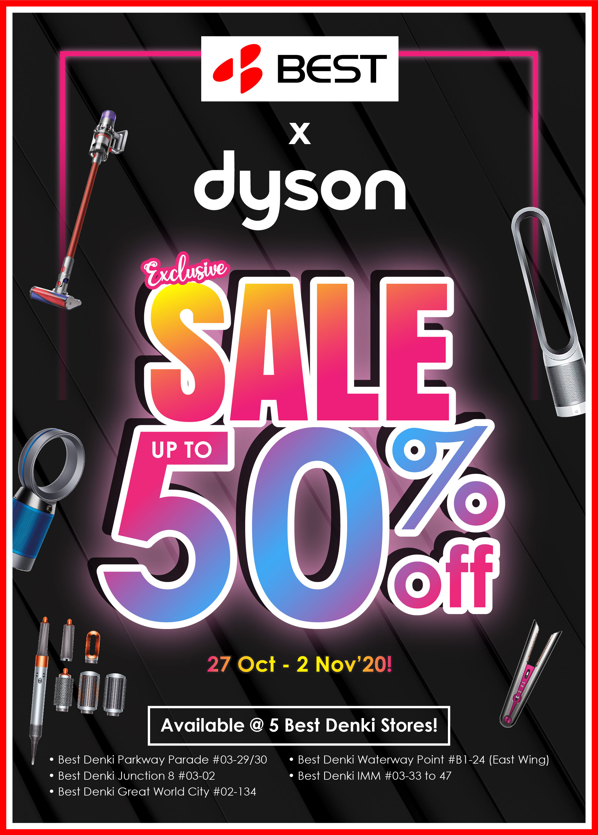 Best Denki: Up to 50% OFF Dyson Products Restocked till 02 Nov 2020 Best Denki: Up to 50% OFF Dyson Products Restocked till 02 Nov 2020