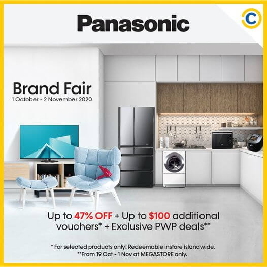 19 Oct 2020 to 01 Nov 2020: Panasonic Brand Fair Up to 47% Off, Up to $100 additional vouchers, Exclusive PWP Deals 19 Oct 2020 to 01 Nov 2020: Panasonic Brand Fair Up to 47% Off, Up to $100 additional vouchers, Exclusive PWP Deals