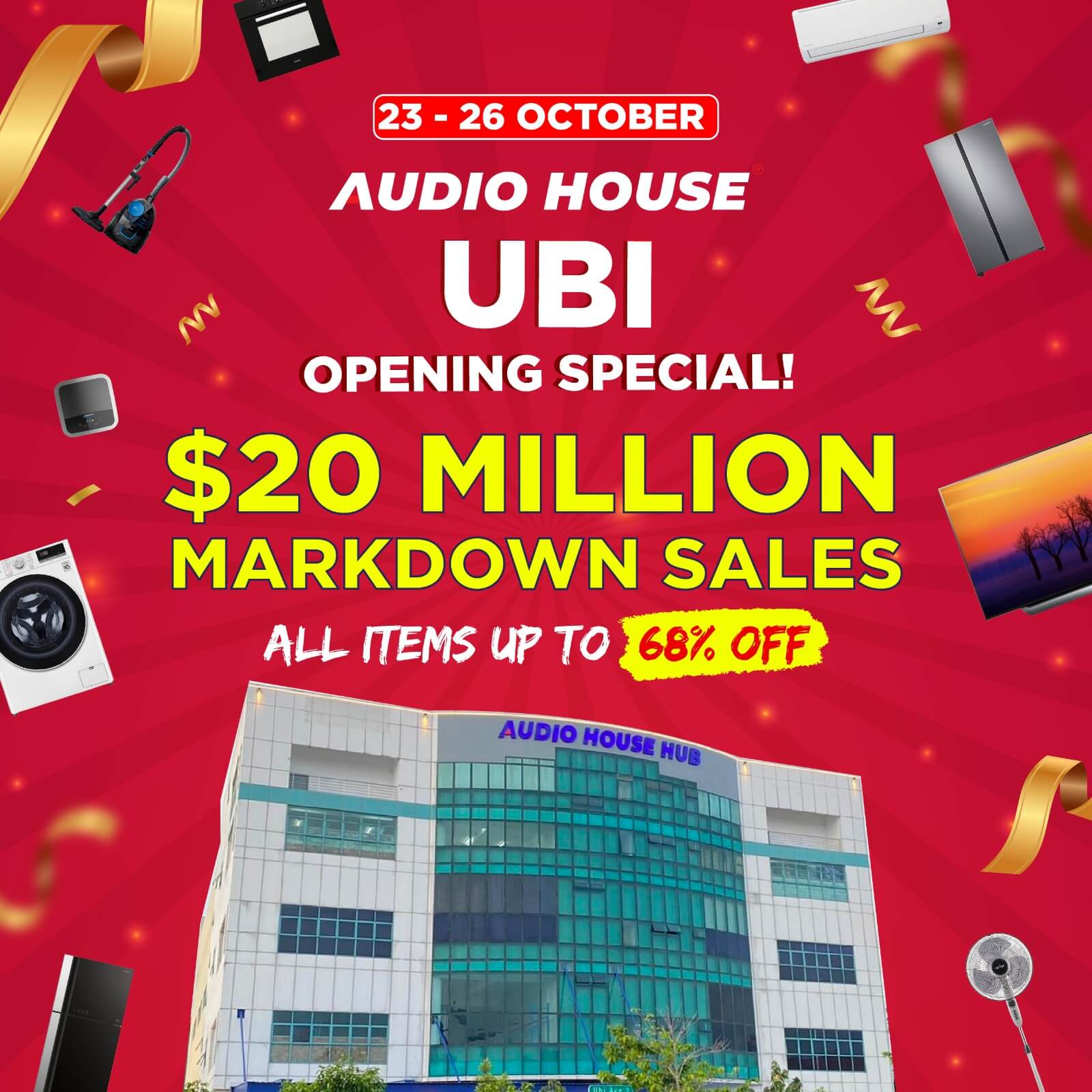 23 Oct 26 Oct: Audio House Opening Special All Items Up To 68% Off! 23 Oct 26 Oct: Audio House Opening Special All Items Up To 68% Off!