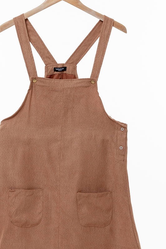  Overall  Dress  Suede Light Brown Beli Online Murah  di 8wood