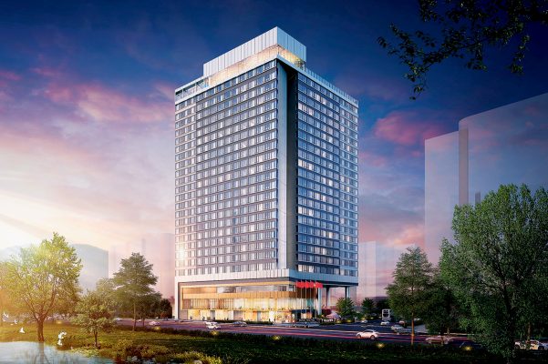 酒店外形以“V”字為基本建構,就像打開了的翅膀。