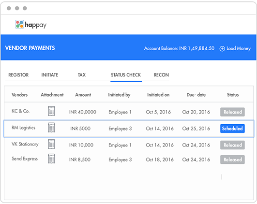 Happay Vendor Corporate Payments Cards