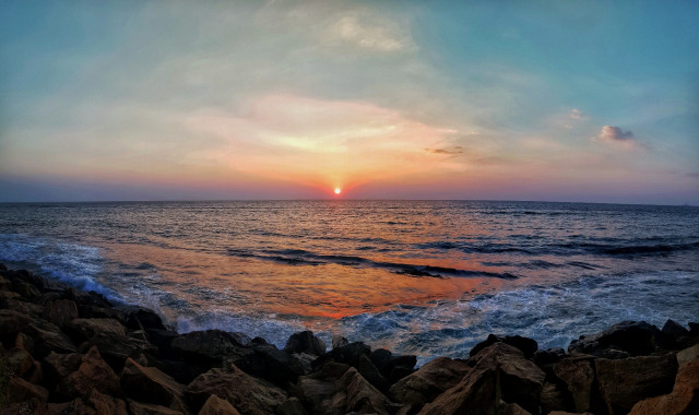 Solitude in a moment of sunset