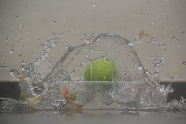 Ball falls into the water