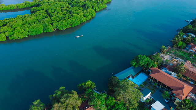 Over the negombo lagoon
