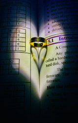 Gold ring with black shadows