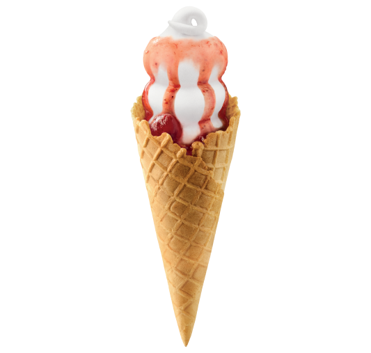  Strawberry Sundae in Waffle Cone 