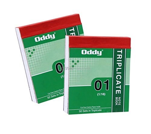 Oddy 1/16 Triplicate Note Books - Pack of 5