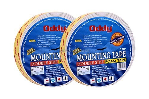 Oddy Mounting Foam Tape,  3 inch Core,  18mm x 5m - Pack of 12