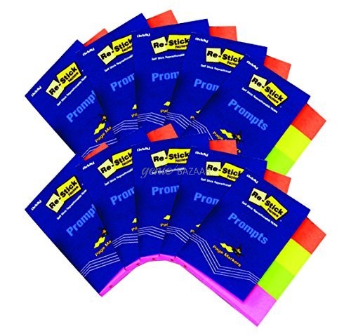 Oddy Re-Stick Page Markers,  4 Colors - Pack of 10