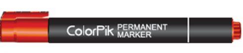 Pik 369 Bullet Permanent Marker (Red) (Pack of 10)