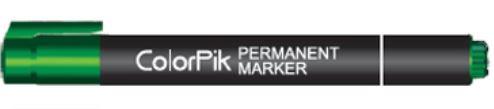 Pik 369 Bullet Permanent Marker (Green) (Pack of 10)