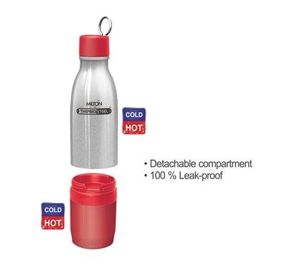 Milton CHAI PANI Thermosteel Vaccum Insulated Hot & Cold Water Bottle, TOP Bottle 500 ml, Bottom Bottle 300 ml