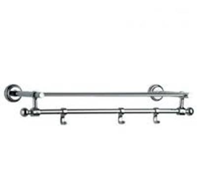 Jaquar Towel Rack Hotelier with Single Rail with Hooks, AHS-CHR-1581H