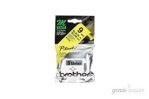 Brother (Length 8m,  Width 9mm) Metallic Tape (Black on Yellow) - M-K621