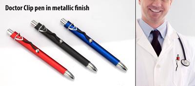 Generic Doctor Clip Pen In Metallic Finish