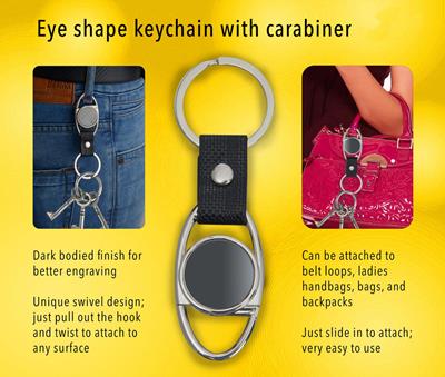 Generic Eye Shape Keychain with Carabiner