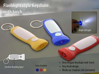 Generic Flash Light Style Keychain with Torch