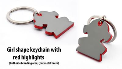 Generic Girl Shape keychain with Red Highlight