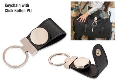 Keychain with Click Button PU