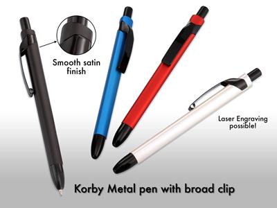 Korby Metal Pen With Broad Clip