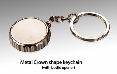Metal Crown Shape Keychain With Bottle Opener