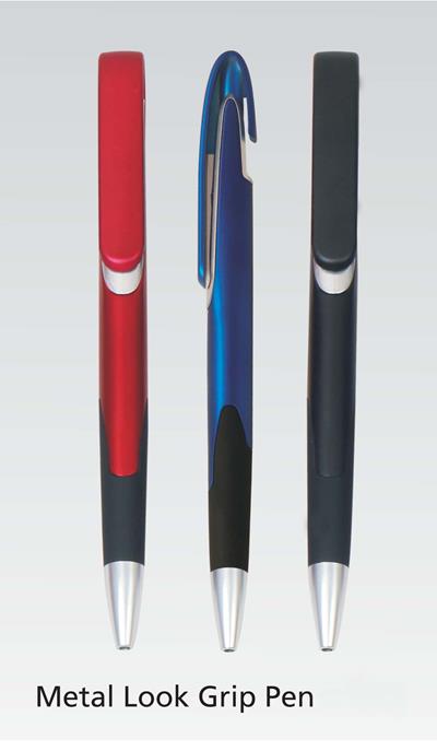 Metal Look Grip Pen