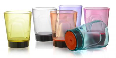 Generic Party Suction Set of 6 Vibrant Colour Glasses GM2006 (DRIN072)
