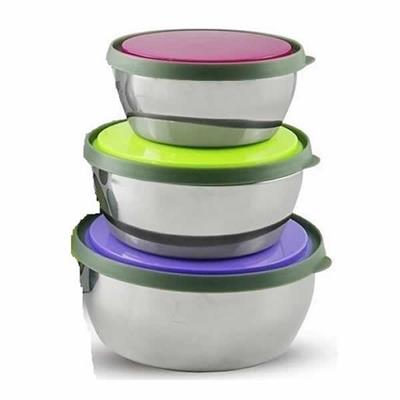Generic Pack Of 3 Pcs Steel Container Set, GM173