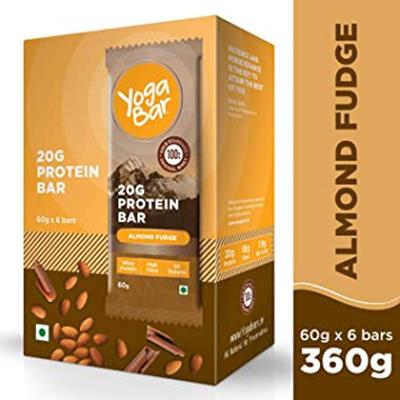 Yogabar Protein Bar Almond Fudge, 360gm