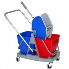Generic Double Bucket Mop Wringer Trolley (36 Ltr) ABS Plastic Material