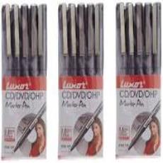 Luxor CD and OHP Marker Pens, Black (Pack of 10)