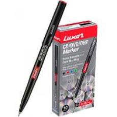 Luxor CD and OHP Marker Pens, red (Pack of 10)