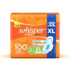 Whisper Choice Ultra XL Wings Sanitary Pad (Pack of 6) 