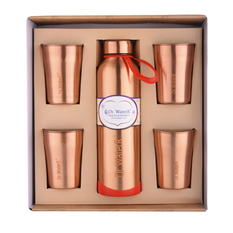 Dr WaterR Copper Combo Set with 1 Bottle + 4 Glass